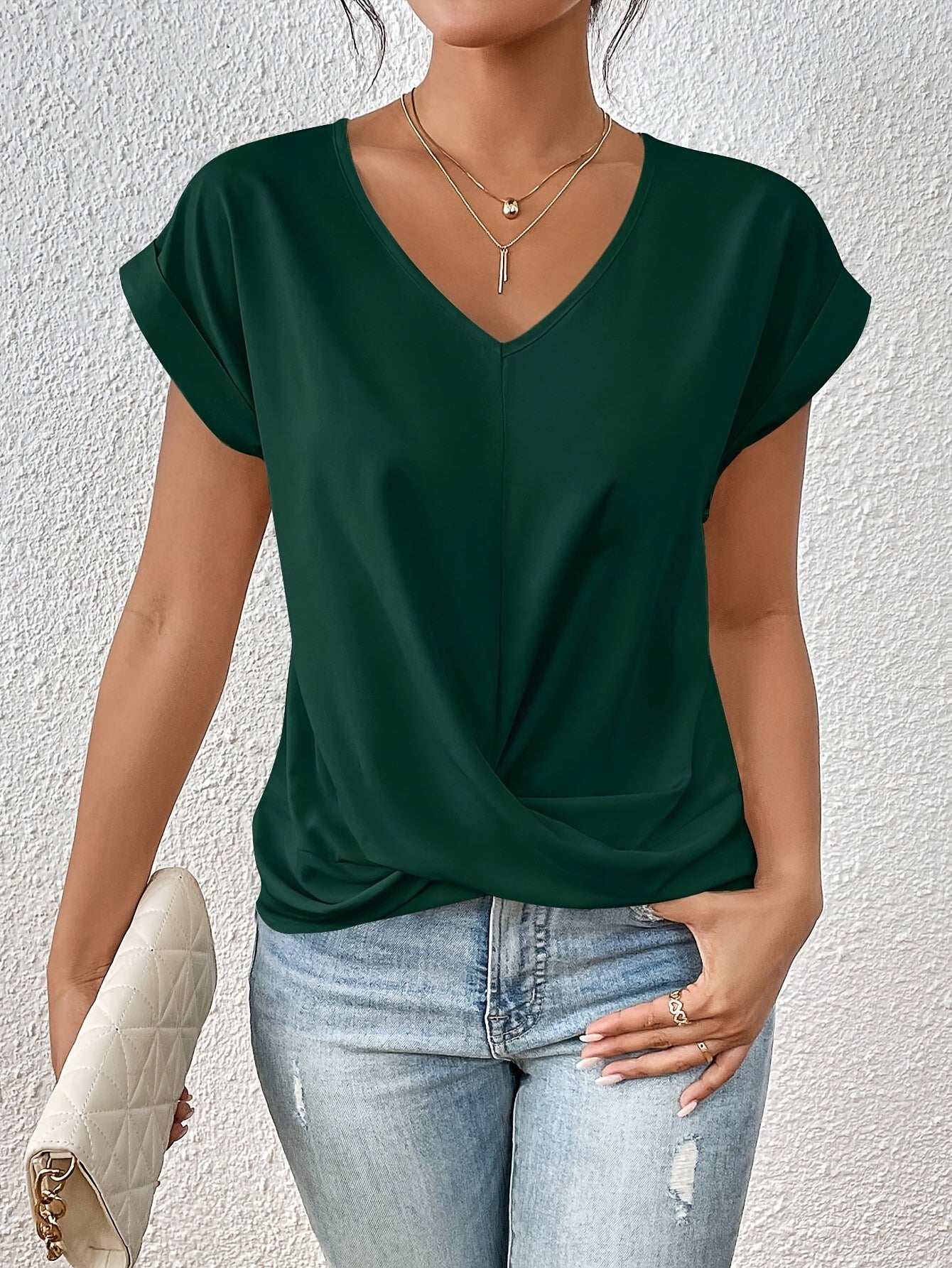 Chloe - Casual T-shirt med sweetheart-udskæring