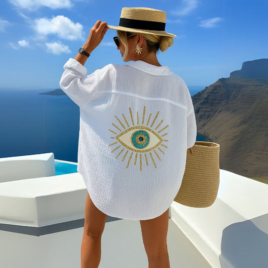 Amalie - Ibiza casual bluse med boho-charme