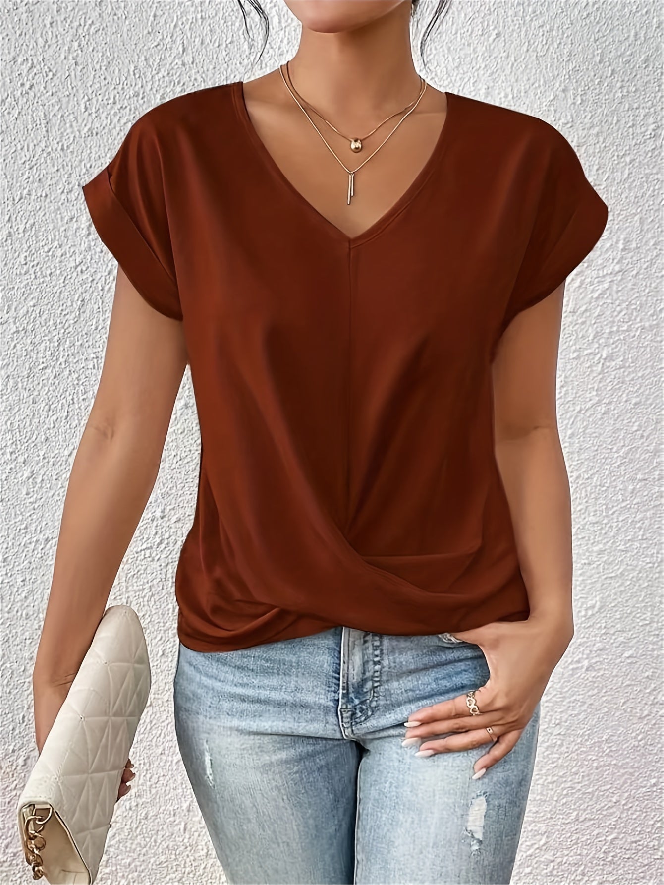Chloe - Casual T-shirt med sweetheart-udskæring